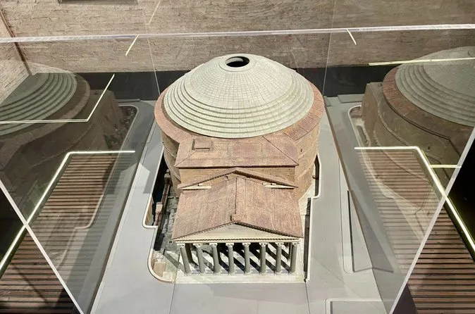 A scale model of the Pantheon inside the hidden spaces behind the rotunda